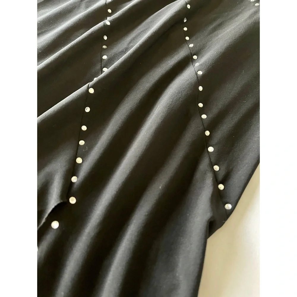 Cache Embellished Stretch Black Rhinestones Crystals Dress 8 ❤️‍🔥❤️‍🔥 - Picture 3 of 7